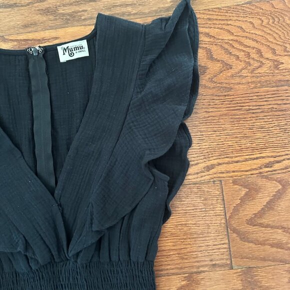 Show Me Your Mumu Adella Mini Dress Ruffle Sleeve V Neck Size XS Tiered Smocked - Picture 9 of 14